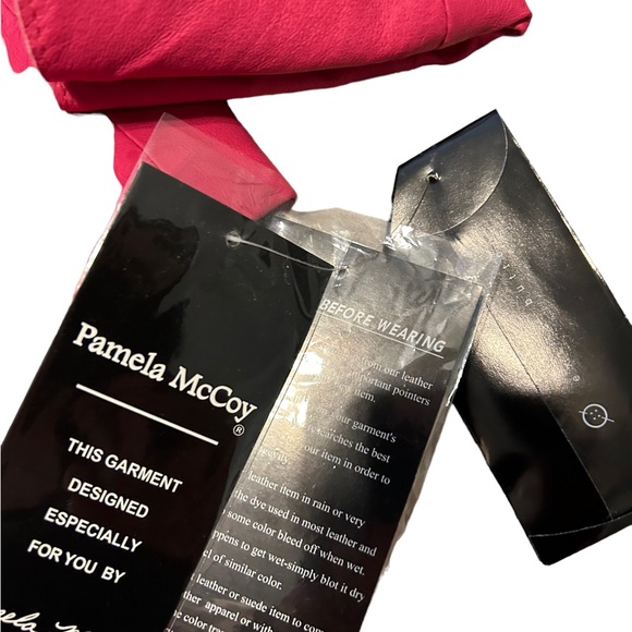 Pamela Mccoy Pink Leather Jacket size small nwt - Picture 8 of 9